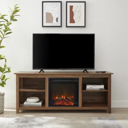 Mission Rustic Oak 58" Fireplace TV Stand