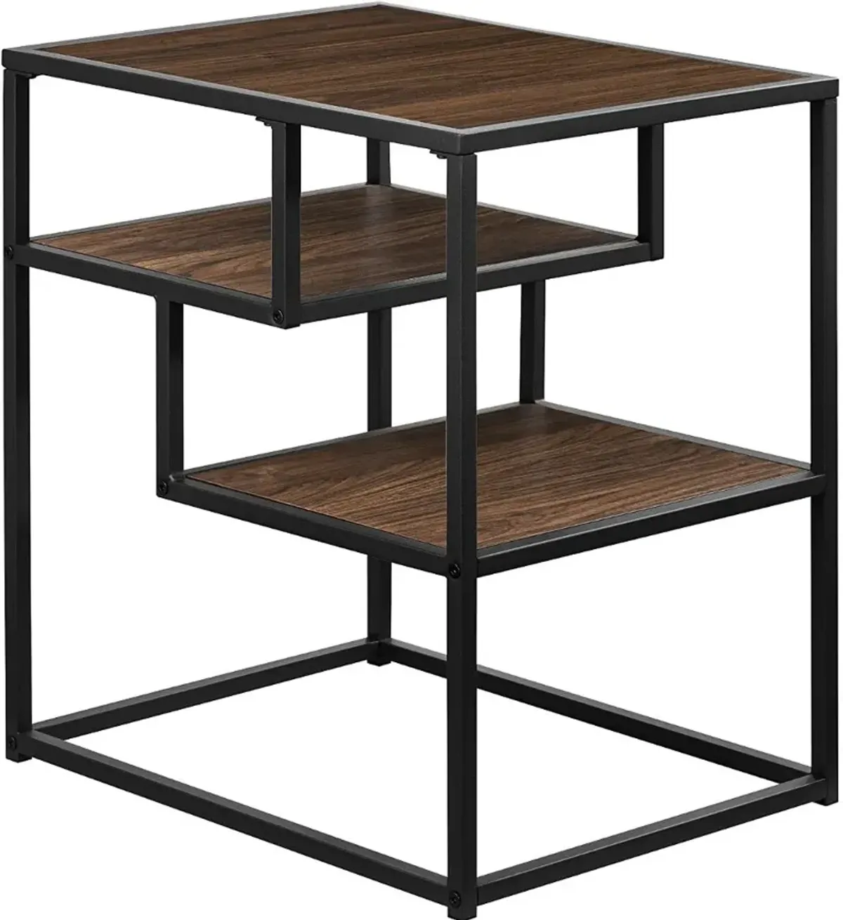 Maya Dark Walnut Floating Shelf Side Table