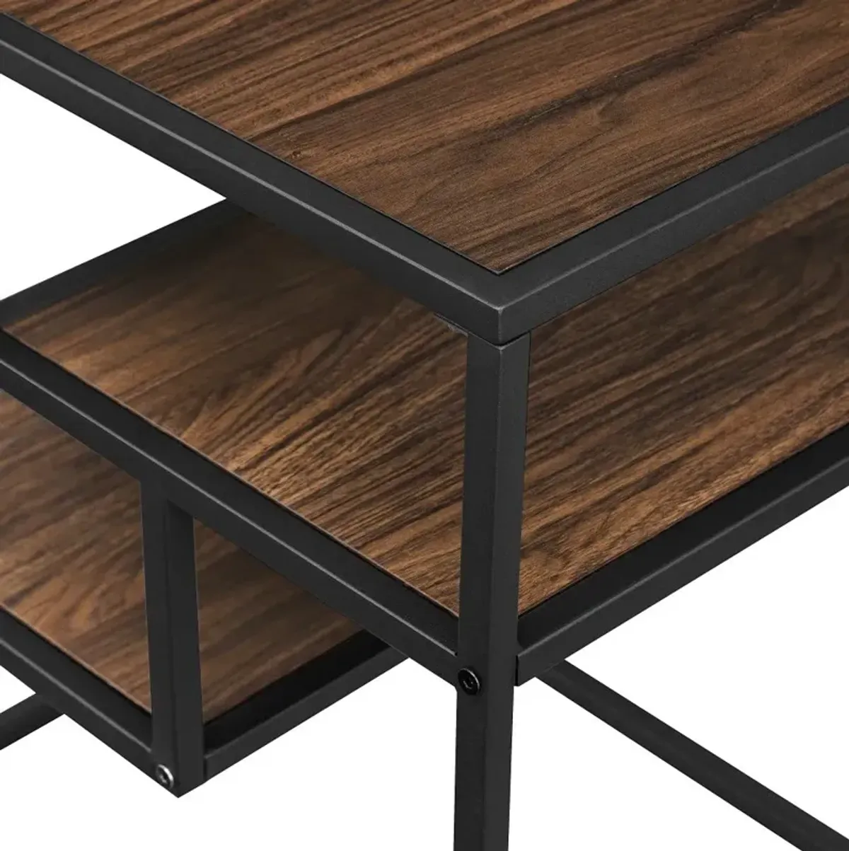 Maya Dark Walnut Floating Shelf Side Table