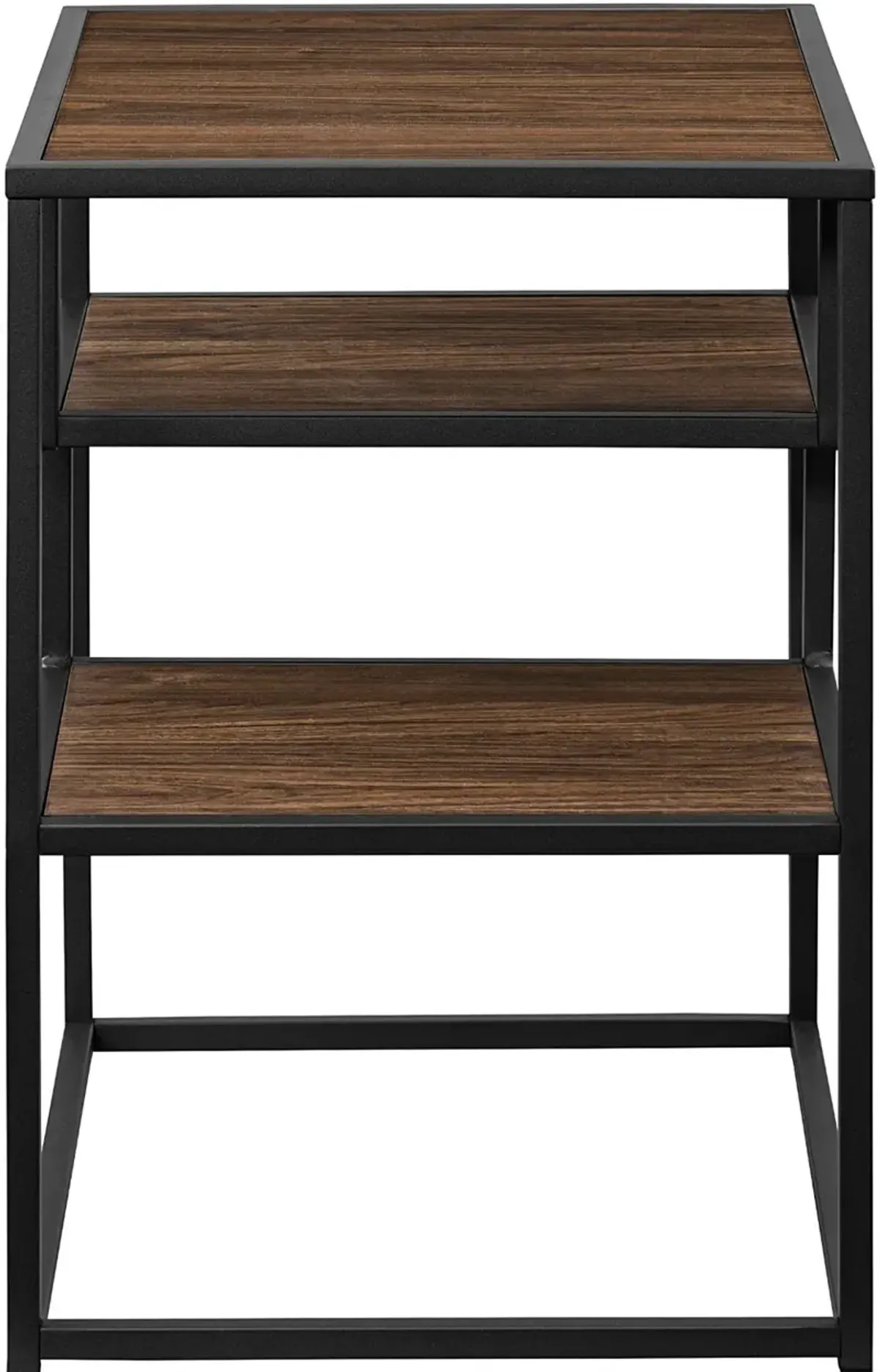 Maya Dark Walnut Floating Shelf Side Table