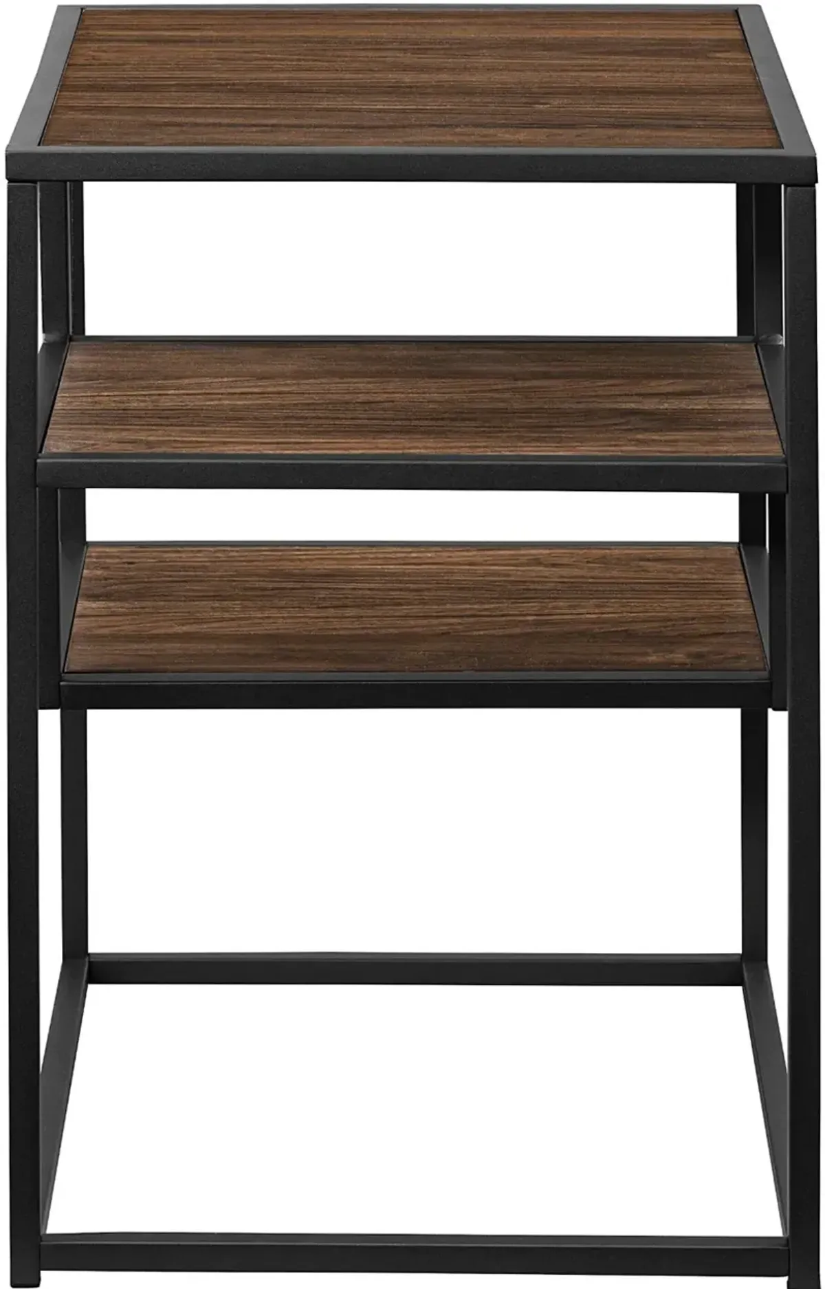 Maya Dark Walnut Floating Shelf Side Table