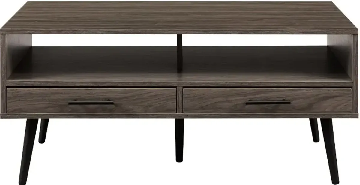 Nora Slate Gray Coffee Table with Drawers