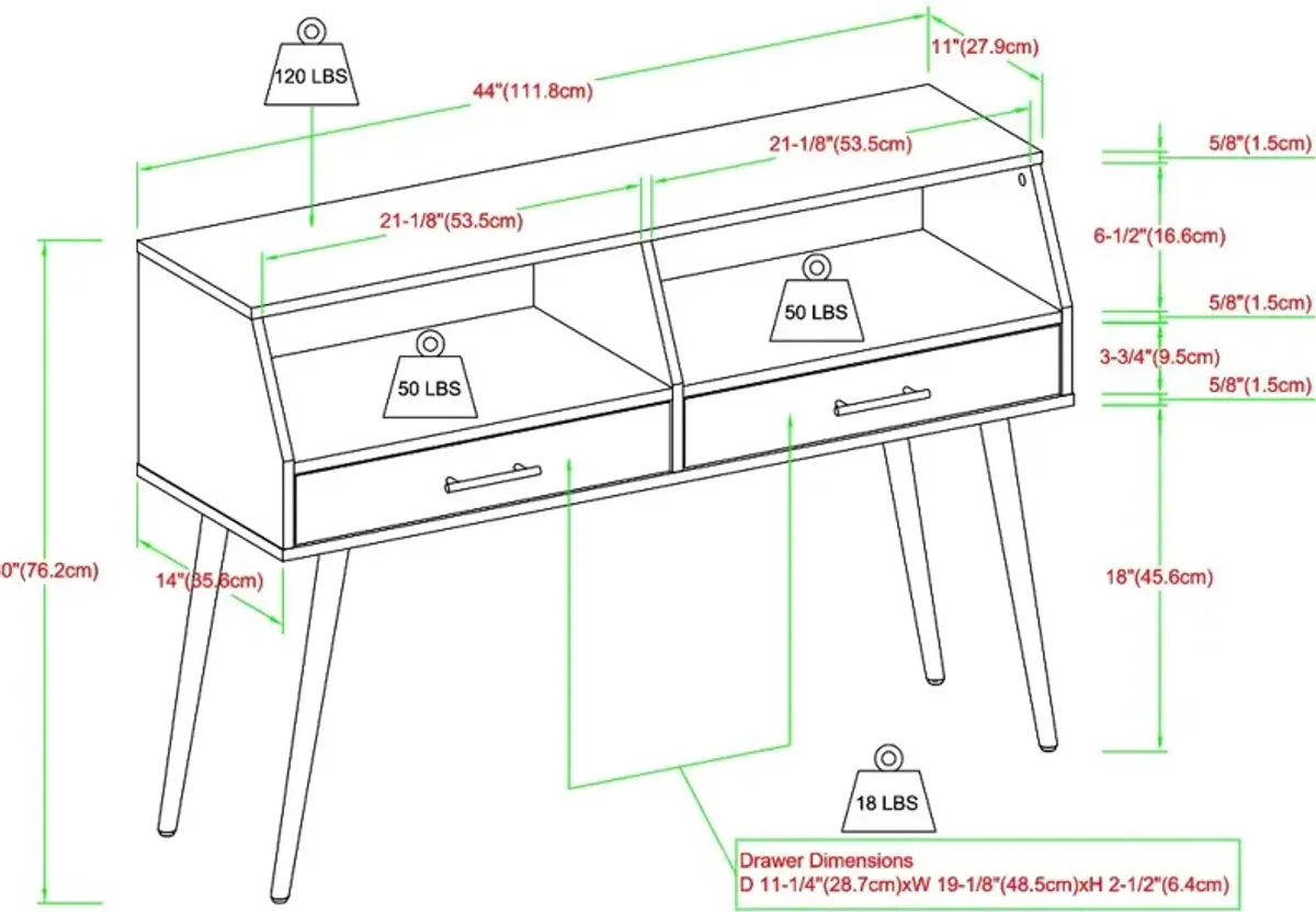 Nora Slate Gray Entry Table with Drawers