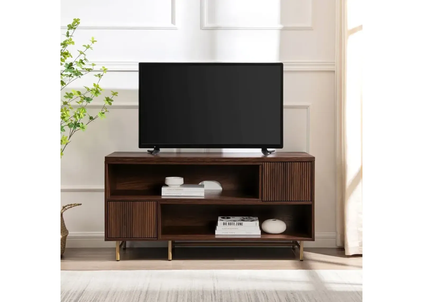 Reema Dark Walnut Expandible TV Stand