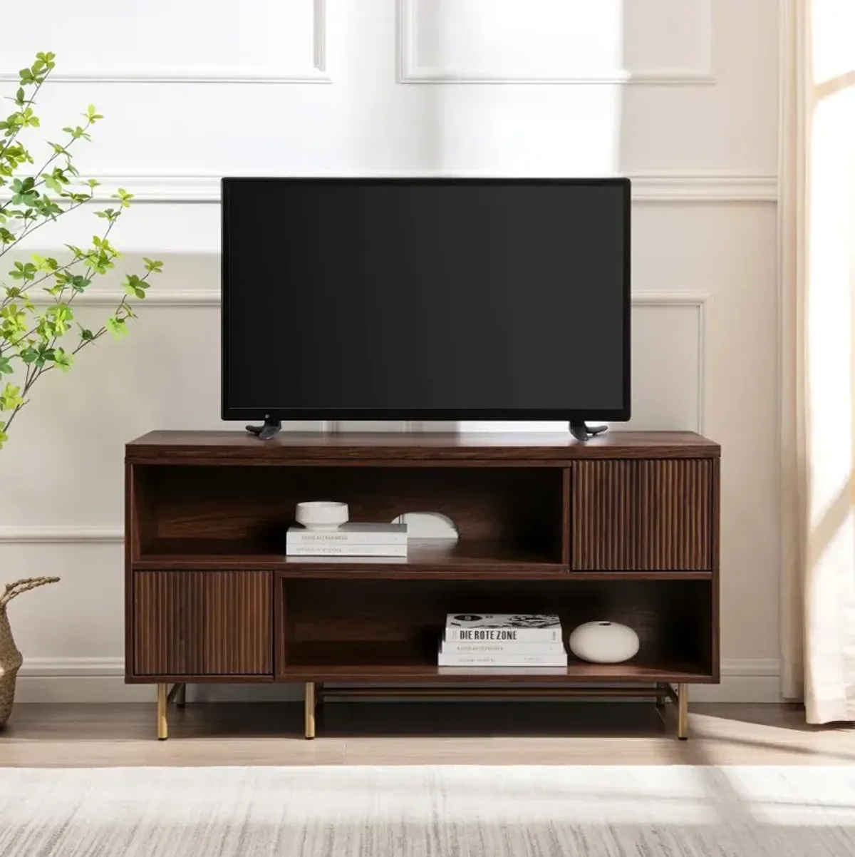 Reema Dark Walnut Expandible TV Stand