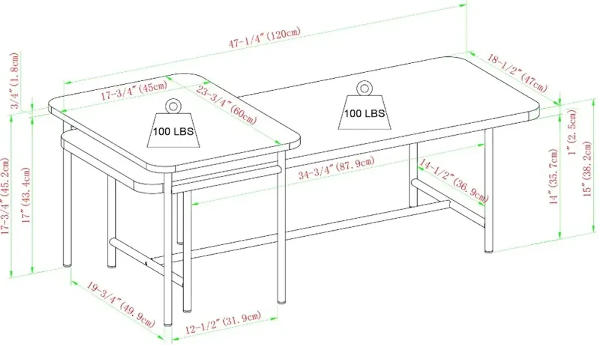 Reema Dark Walnut Nesting Coffee Tables