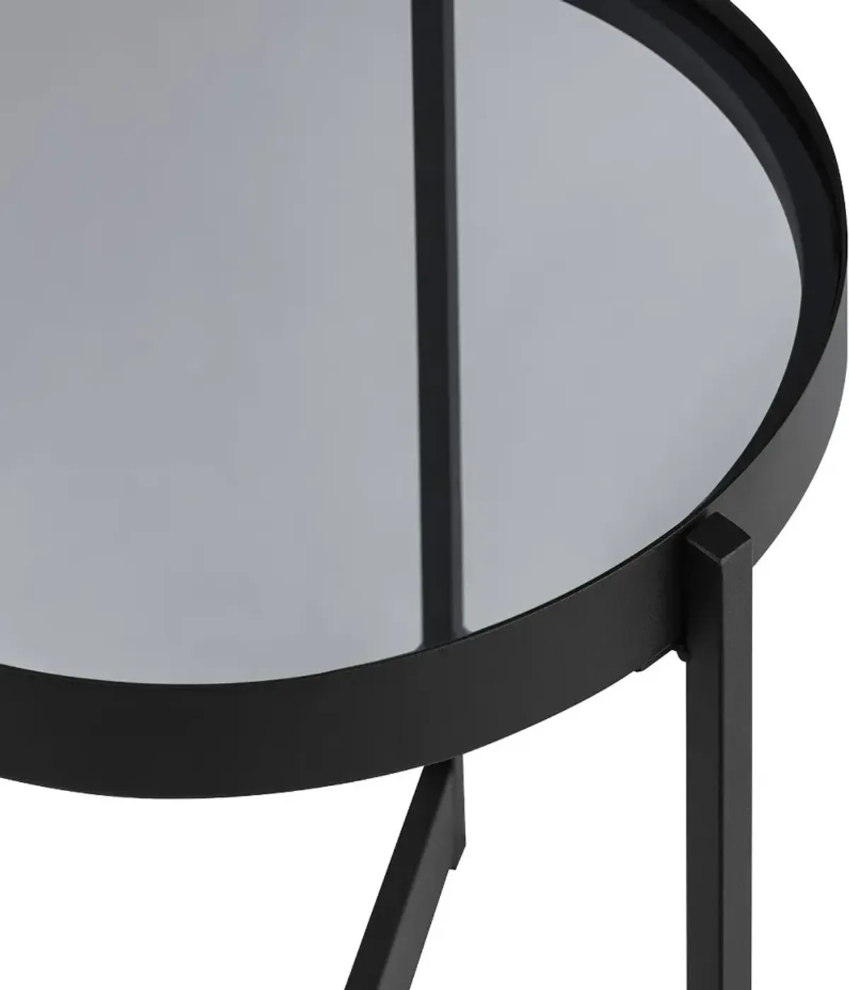 Rhonda Smoked Glass Tray-Top Round Side Table