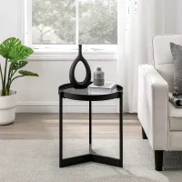 Rhonda Smoked Glass Tray-Top Round Side Table