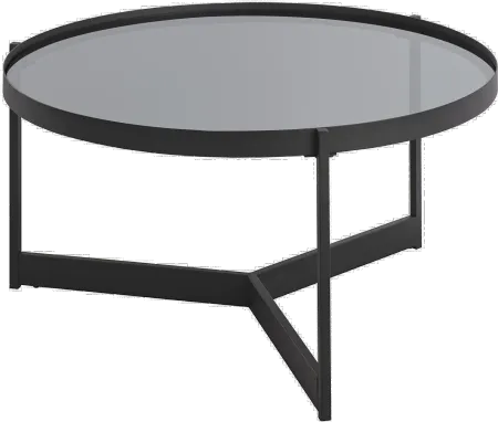 Rhonda Smoked Glass Tray-Top Round Coffee Table