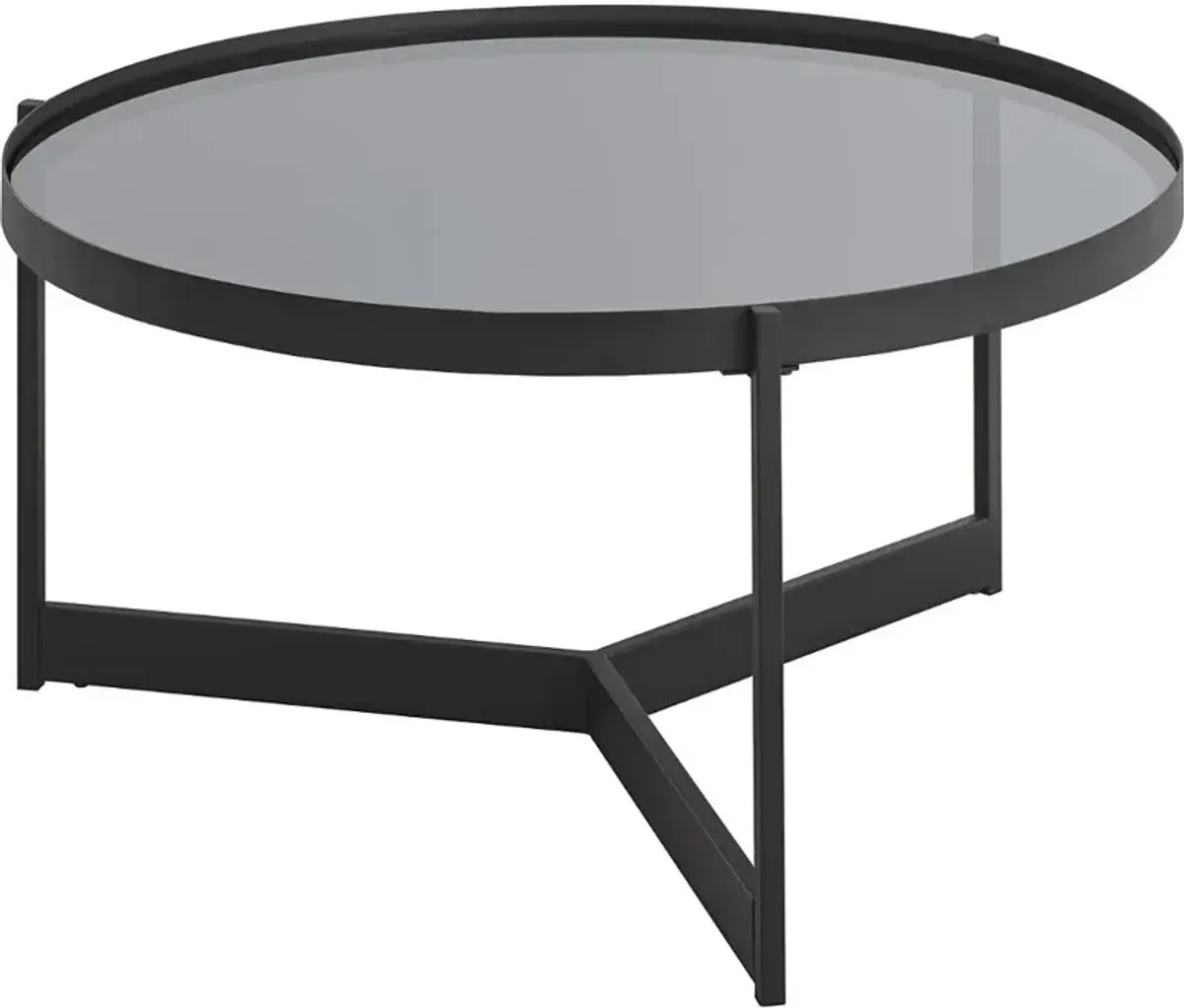 Rhonda Smoked Glass Tray-Top Round Coffee Table