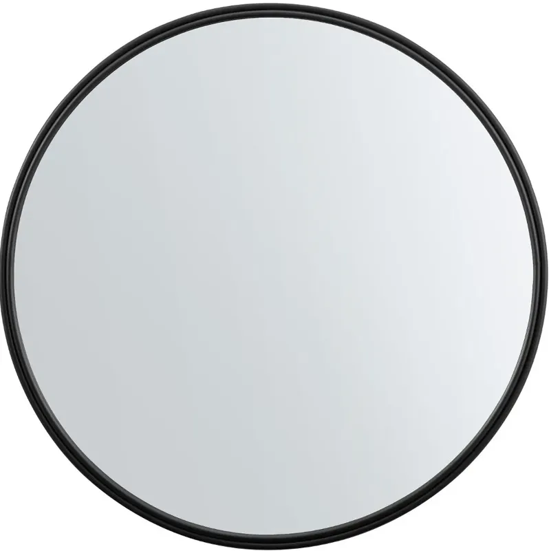 Black 36" Double Ribbed Frame Wall Mirror