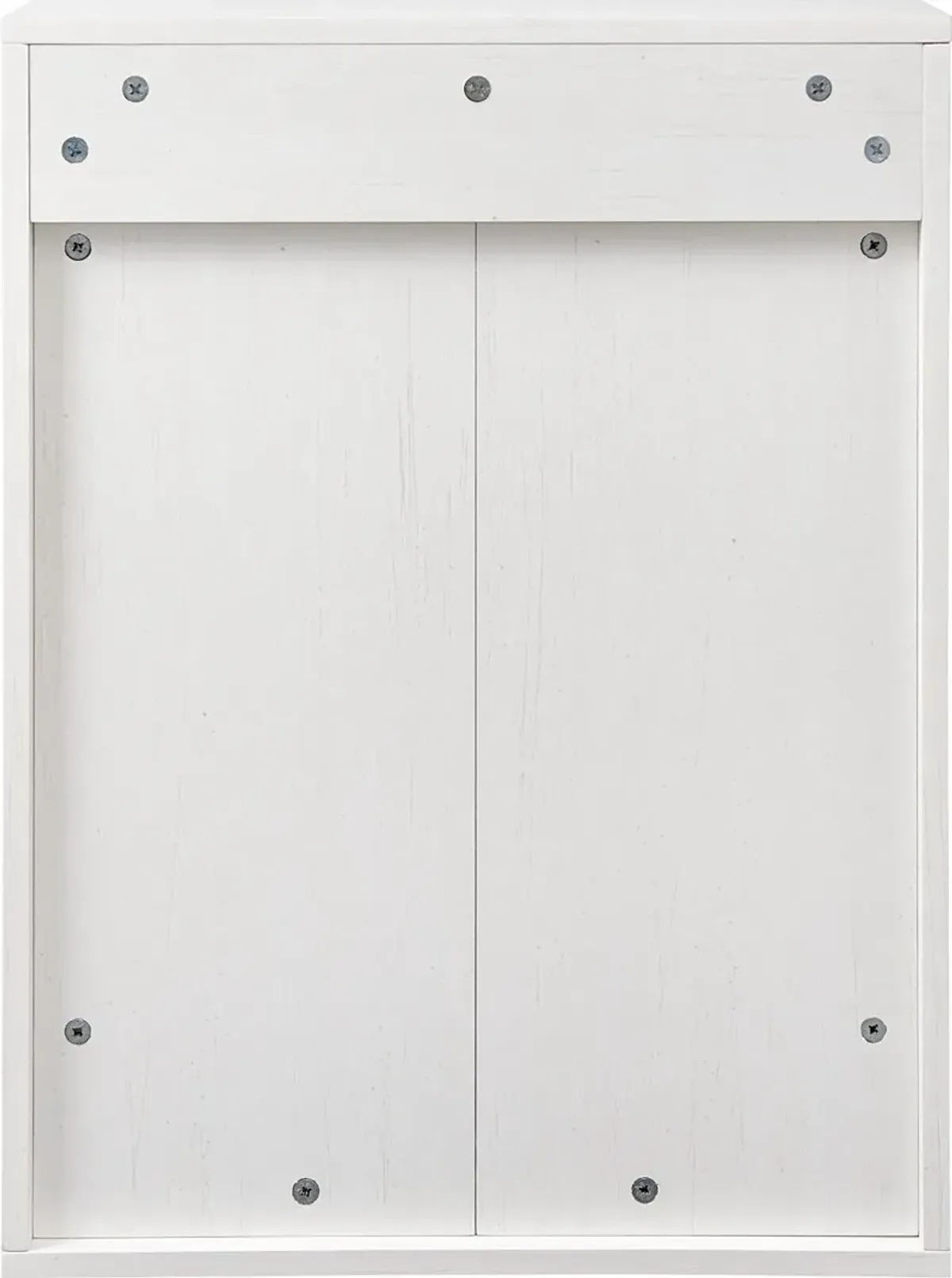 Sliding Mirrored Barn Door White & Oak Wall Cabinet