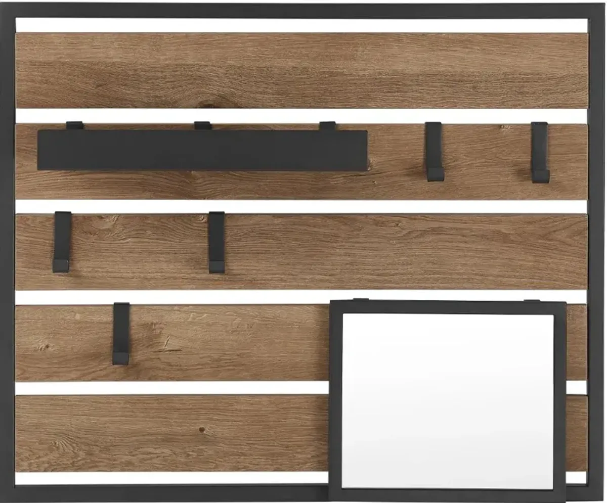 Slat Driftwood and Metal Wall Organizer