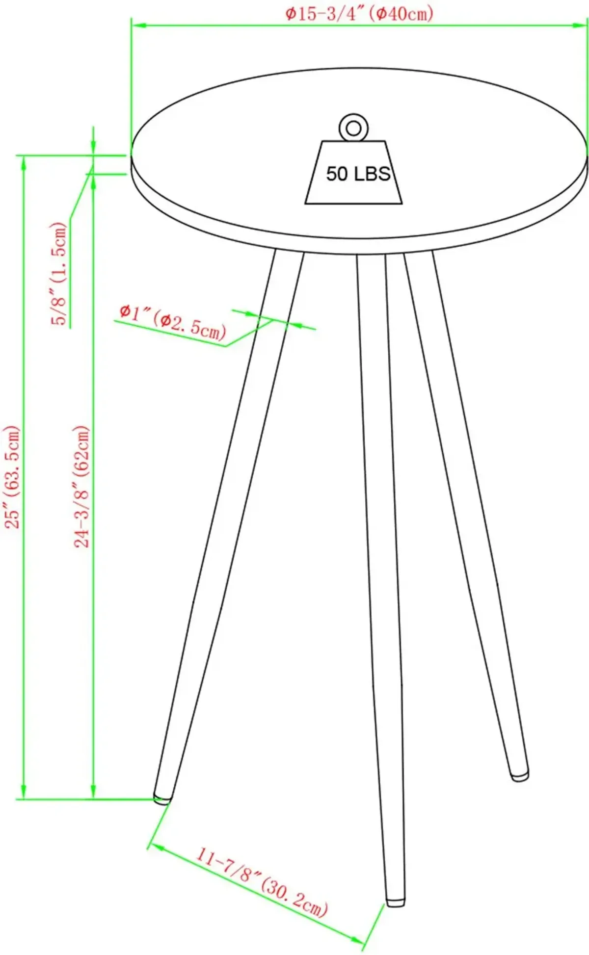 Tilly Oak & Black Round Side Table