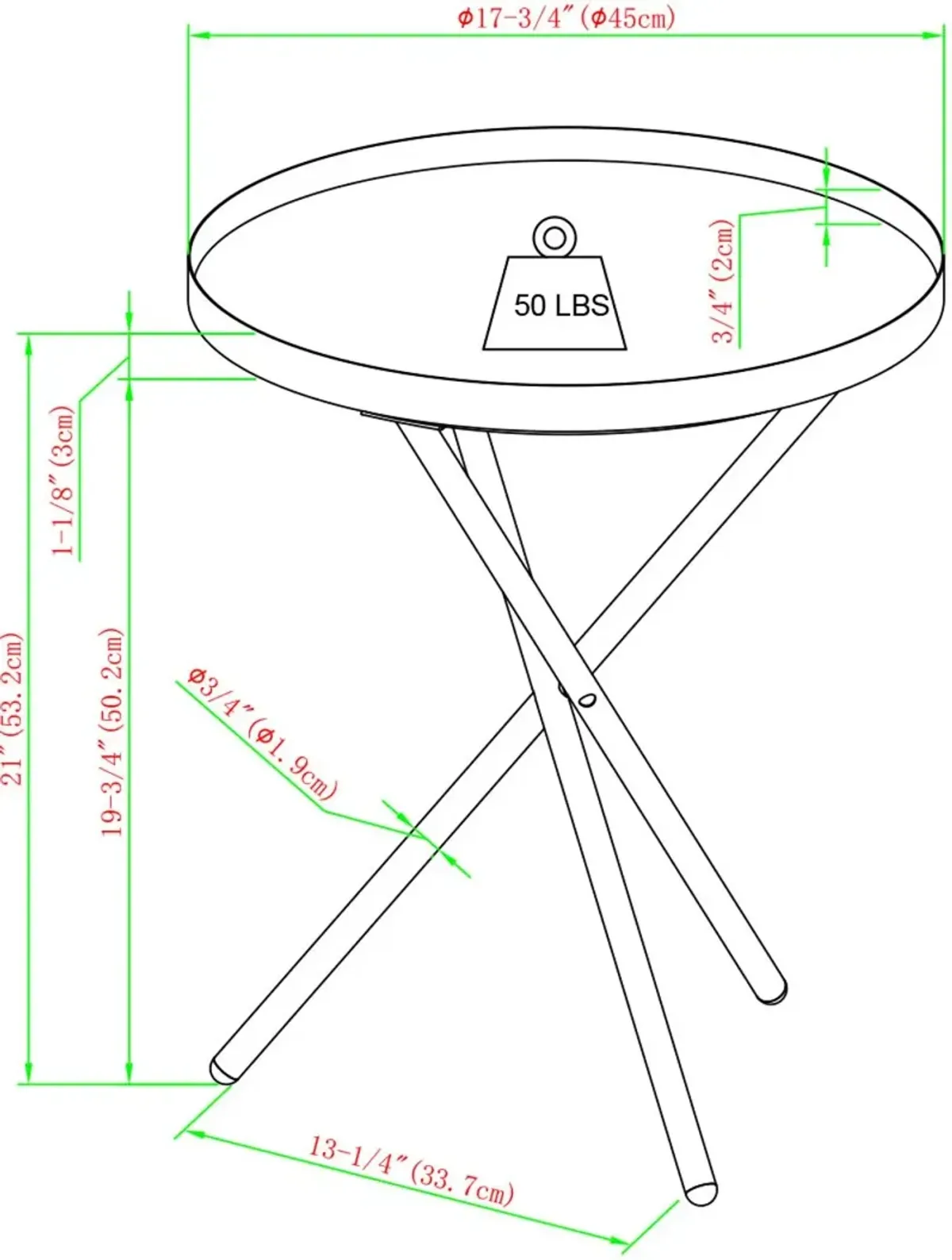 Trebent Faux Marble & Black Round Side Table