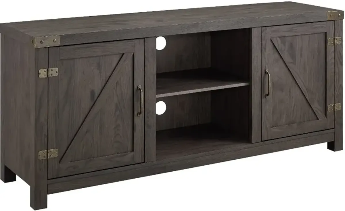 Barn Door Modern Farmhouse Sable Gray 59" TV Stand