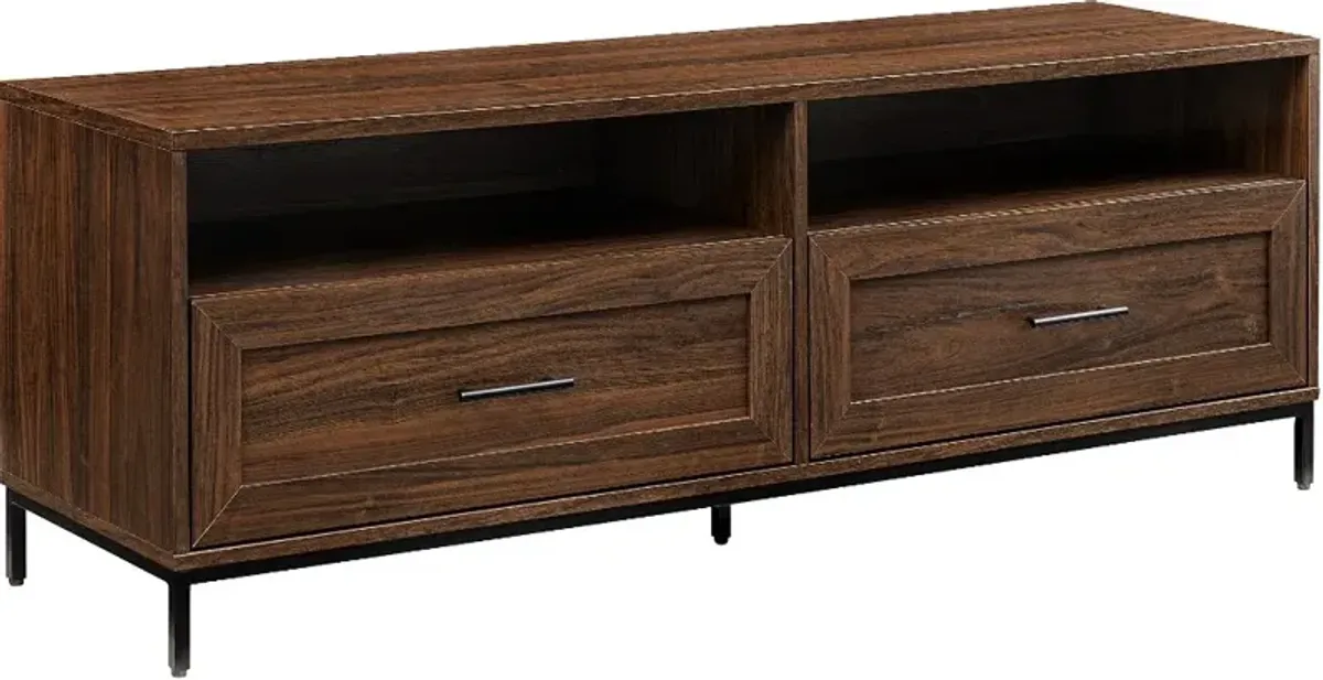 Chevy Dark Walnut 56" 2-Drawer Low Profile TV Stand