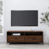 Chevy Dark Walnut 56" 2-Drawer Low Profile TV Stand