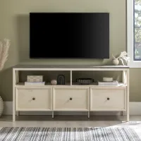 Natalee 60" Distressed White & Gray 3-Drawer TV Stand