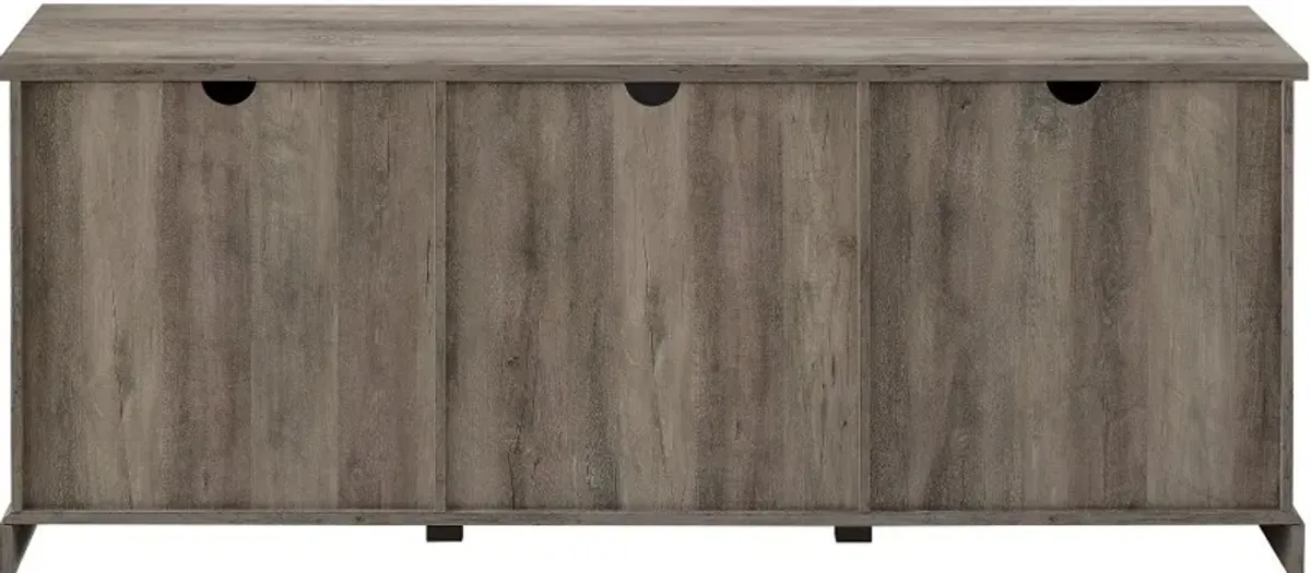 Sliding Barn Door 70" Gray Wash TV Stand