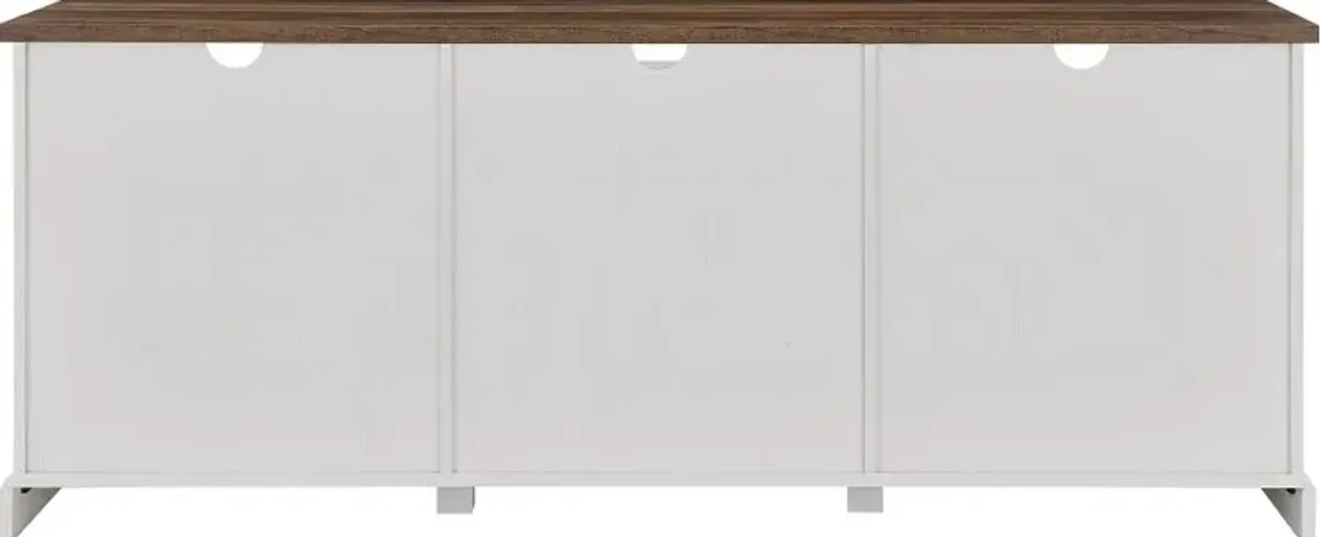 Sliding Barn Door 70" White & Oak TV Stand