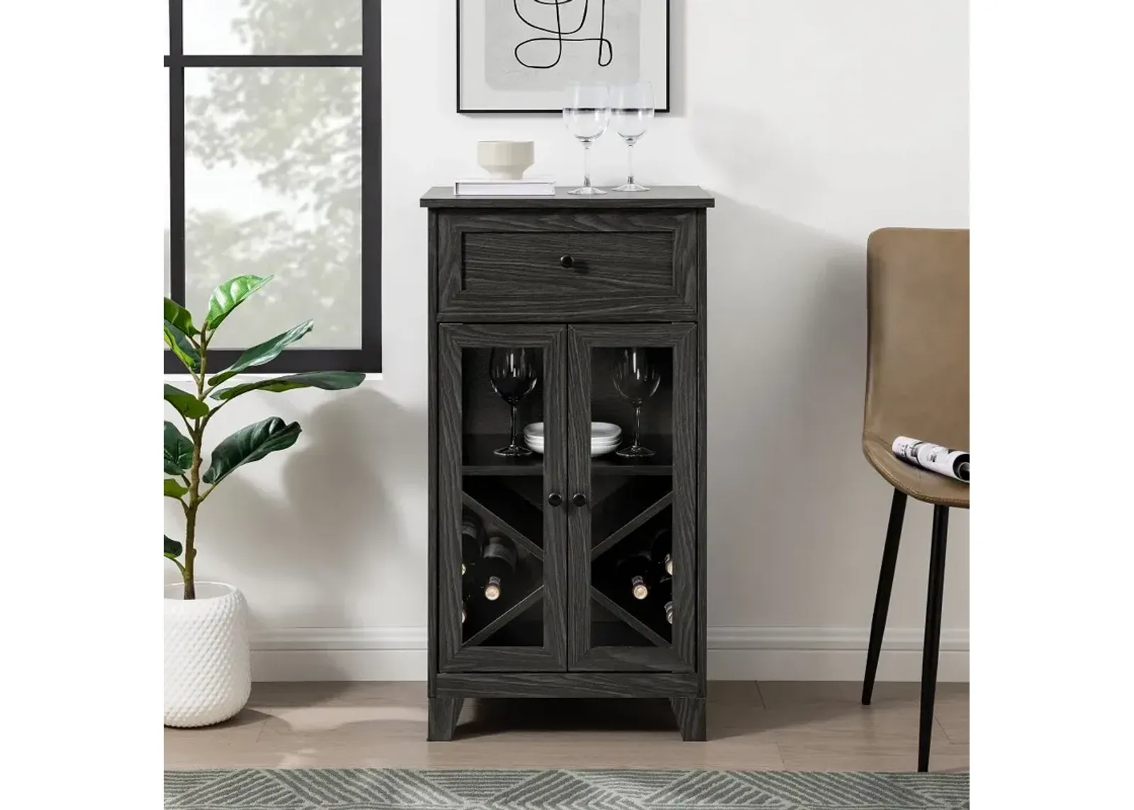 Wiley Graphite Two-Door BarCabinet