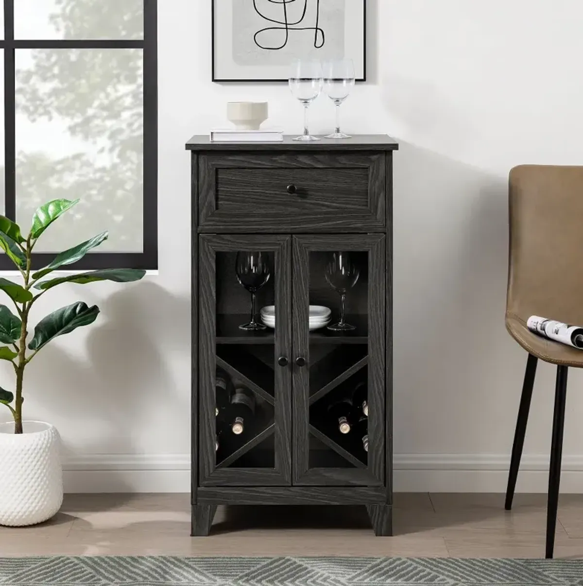 Wiley Graphite Two-Door BarCabinet