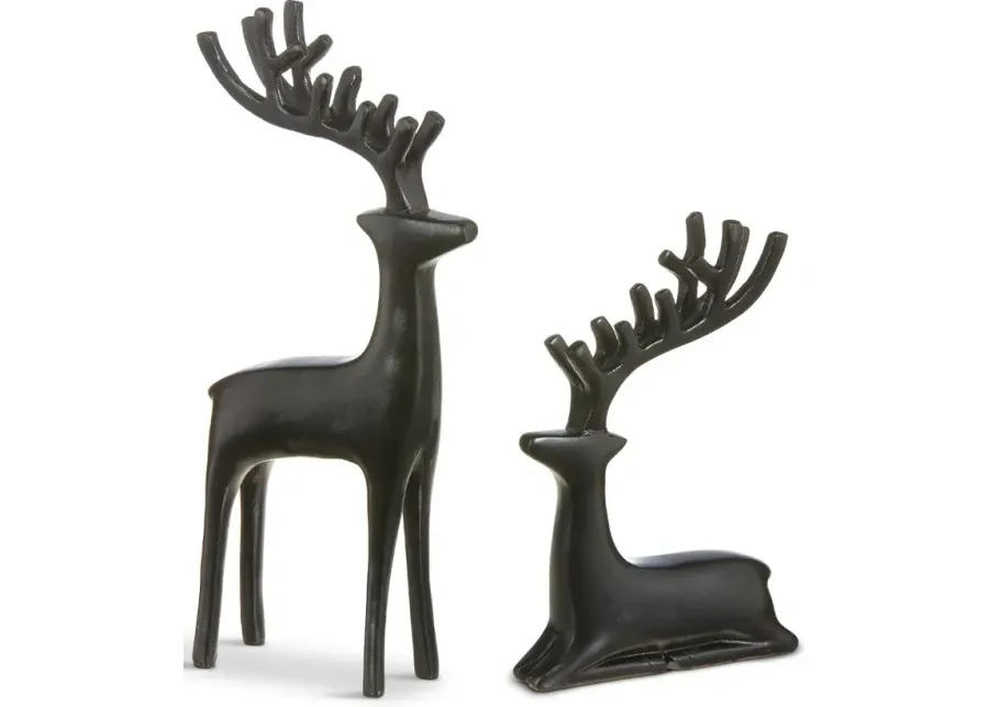 Assorted 8 Inch Matte Black Deer