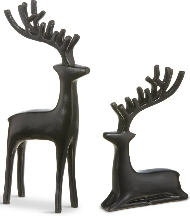 Assorted 8 Inch Matte Black Deer