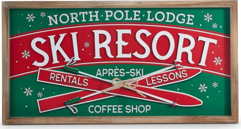 24.75 Inch Ski Resort Wall Art