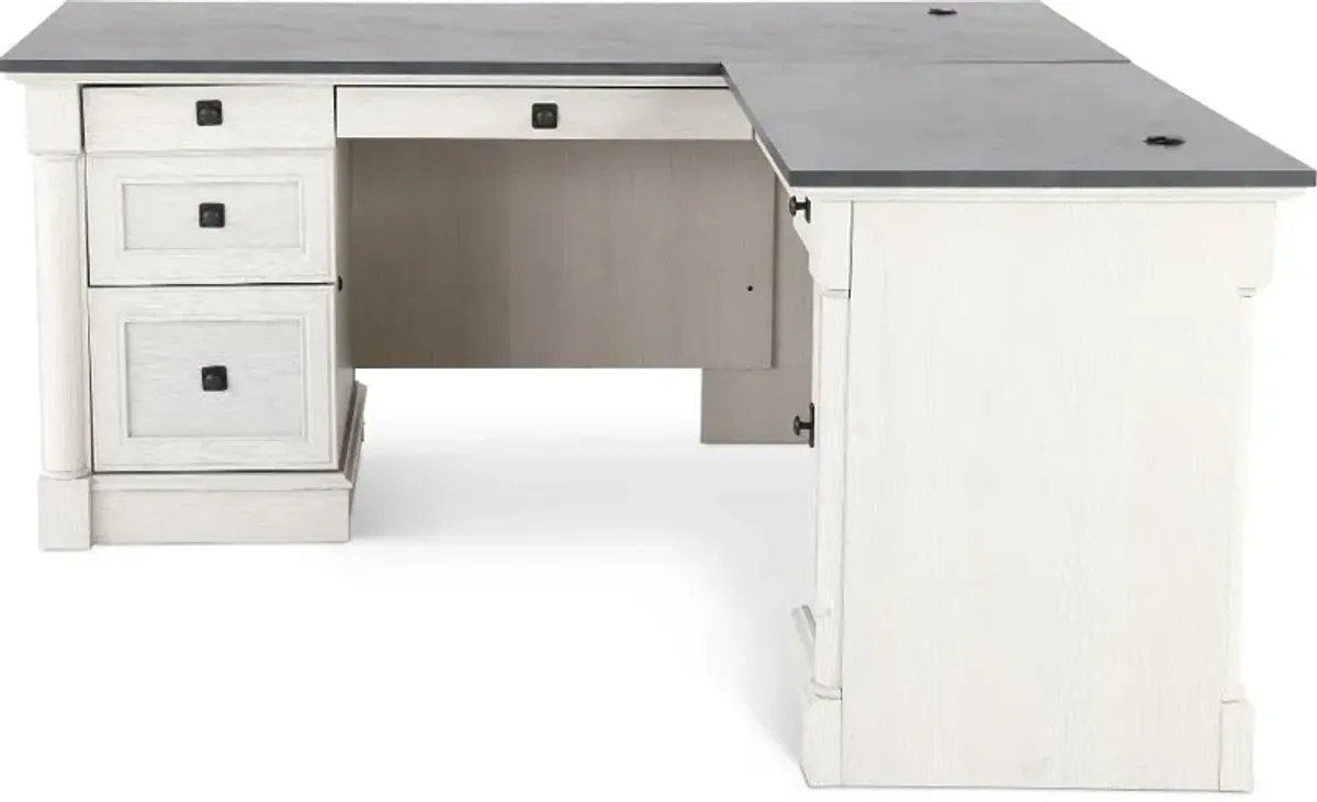 Palladia Glacier Oak L-Shaped Desk