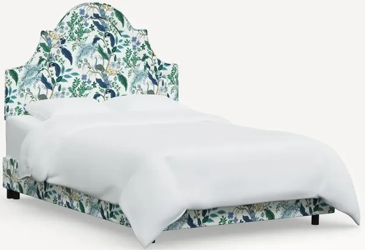 Rifle Paper Co. Marion Blue Peacock Twin Bed