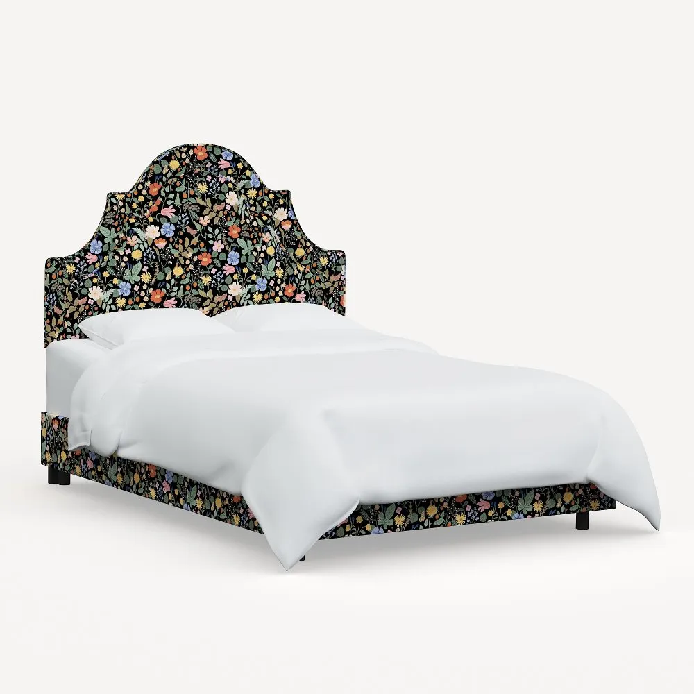 Rifle Paper Co. Marion Strawberry Fields Black Queen Bed