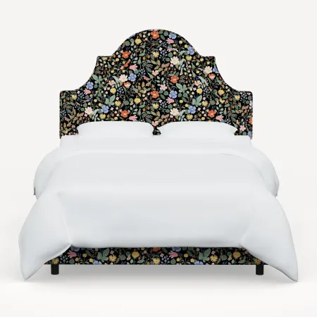 Rifle Paper Co. Marion Strawberry Fields Black Queen Bed