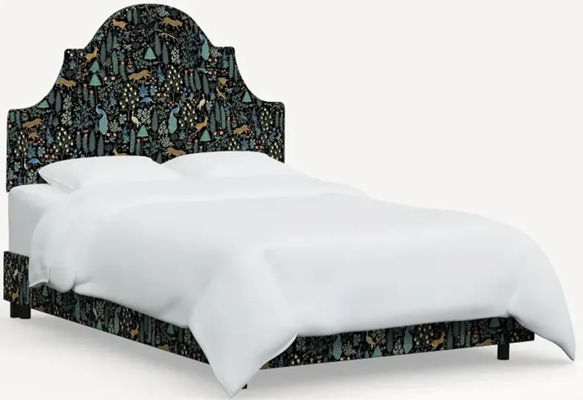 Rifle Paper Co Marion Menagerie Black Twin Bed