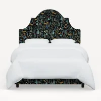 Rifle Paper Co Marion Menagerie Black Cal-King Bed