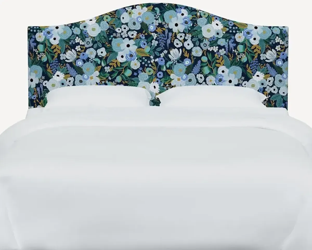 Rifle Paper Co Mayfair Garden Party Blue Full Headboard