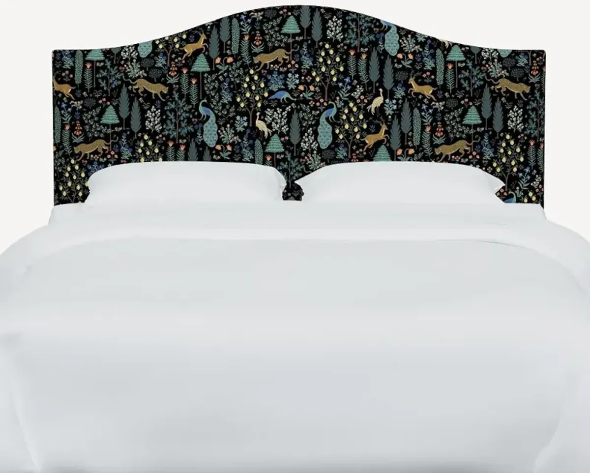 Rifle Paper Co Mayfair Menagerie Black Twin Headboard