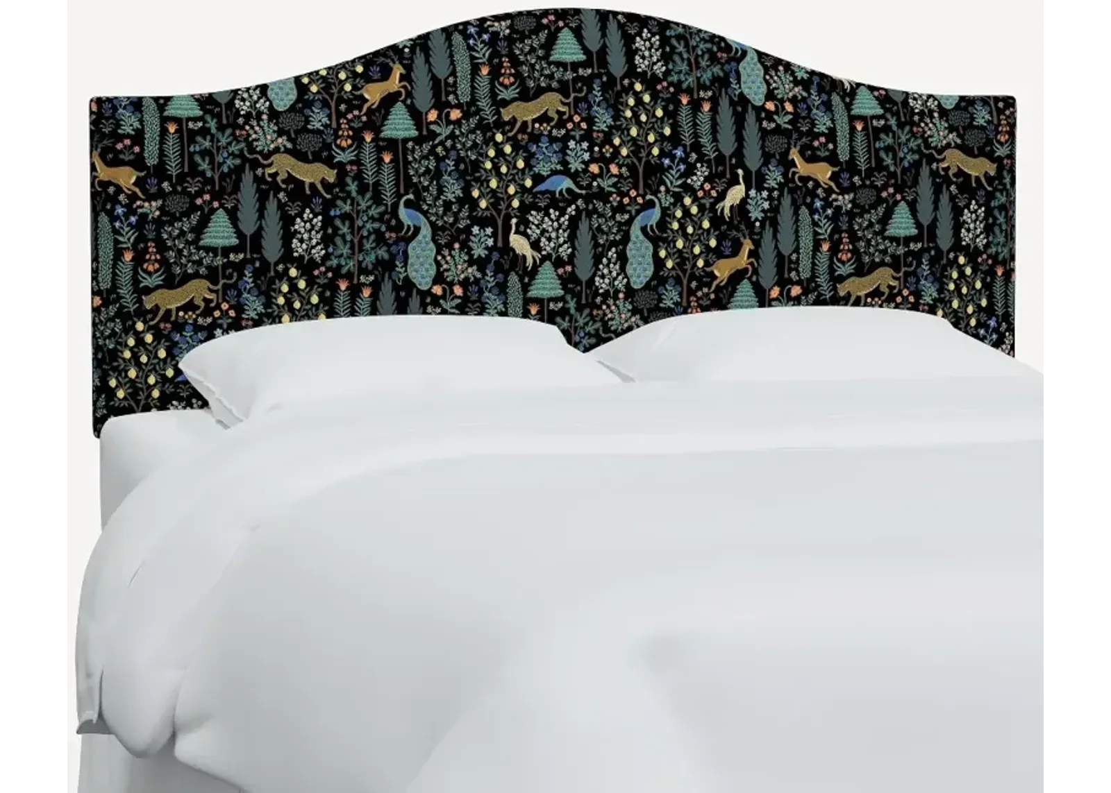 Rifle Paper Co Mayfair Menagerie Black Queen Headboard