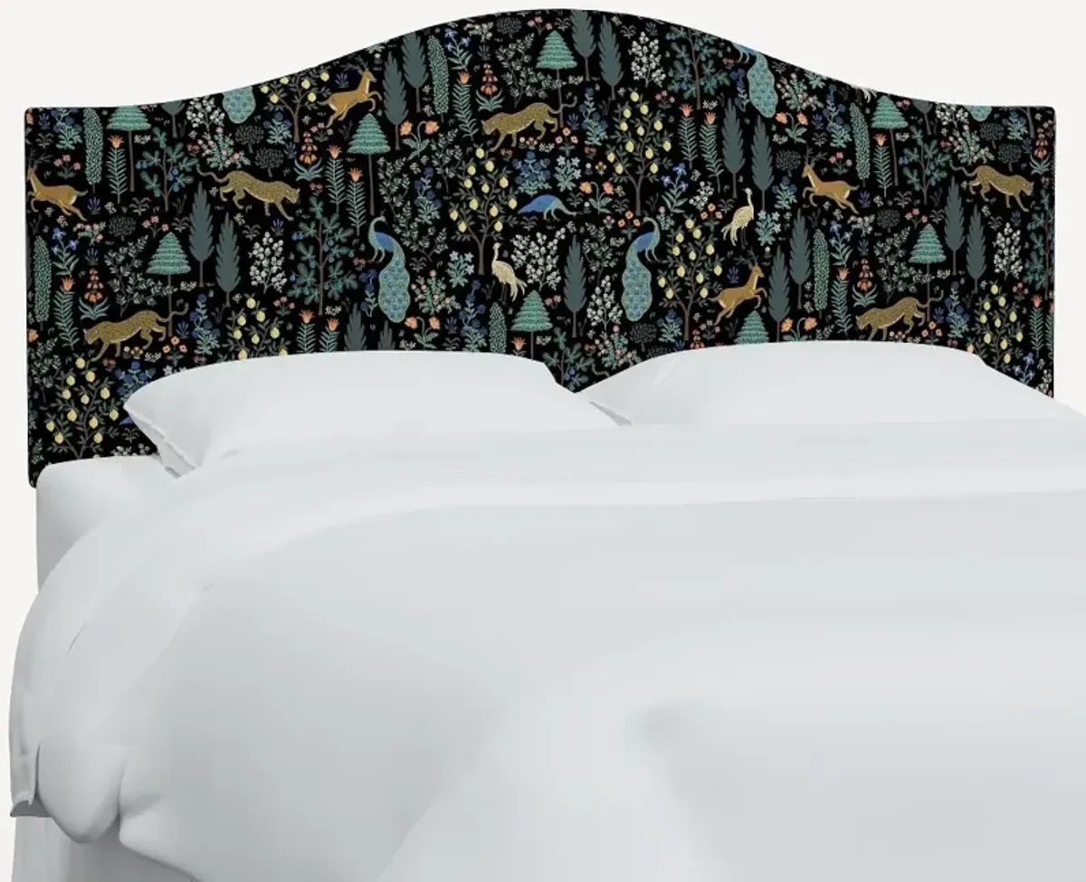 Rifle Paper Co Mayfair Menagerie Black Queen Headboard