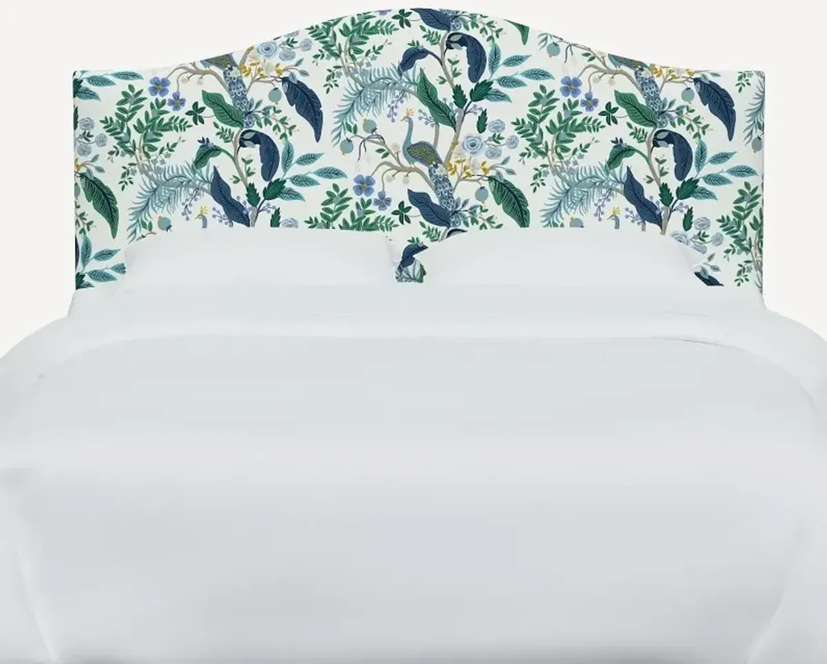 Rifle Paper Co Mayfair Blue Peacock Twin Headboard