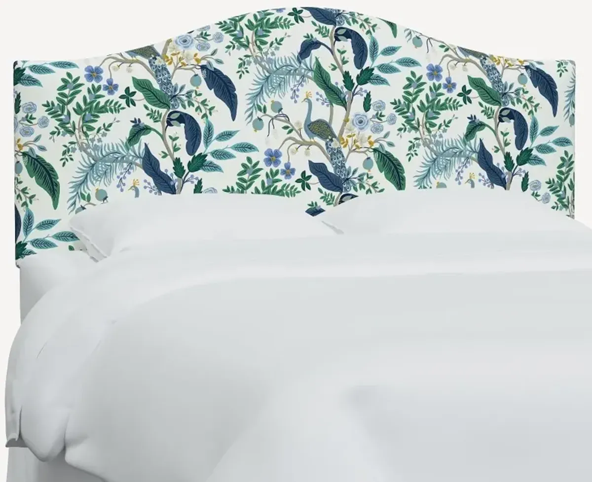 Rifle Paper Co Mayfair Blue Peacock Twin Headboard