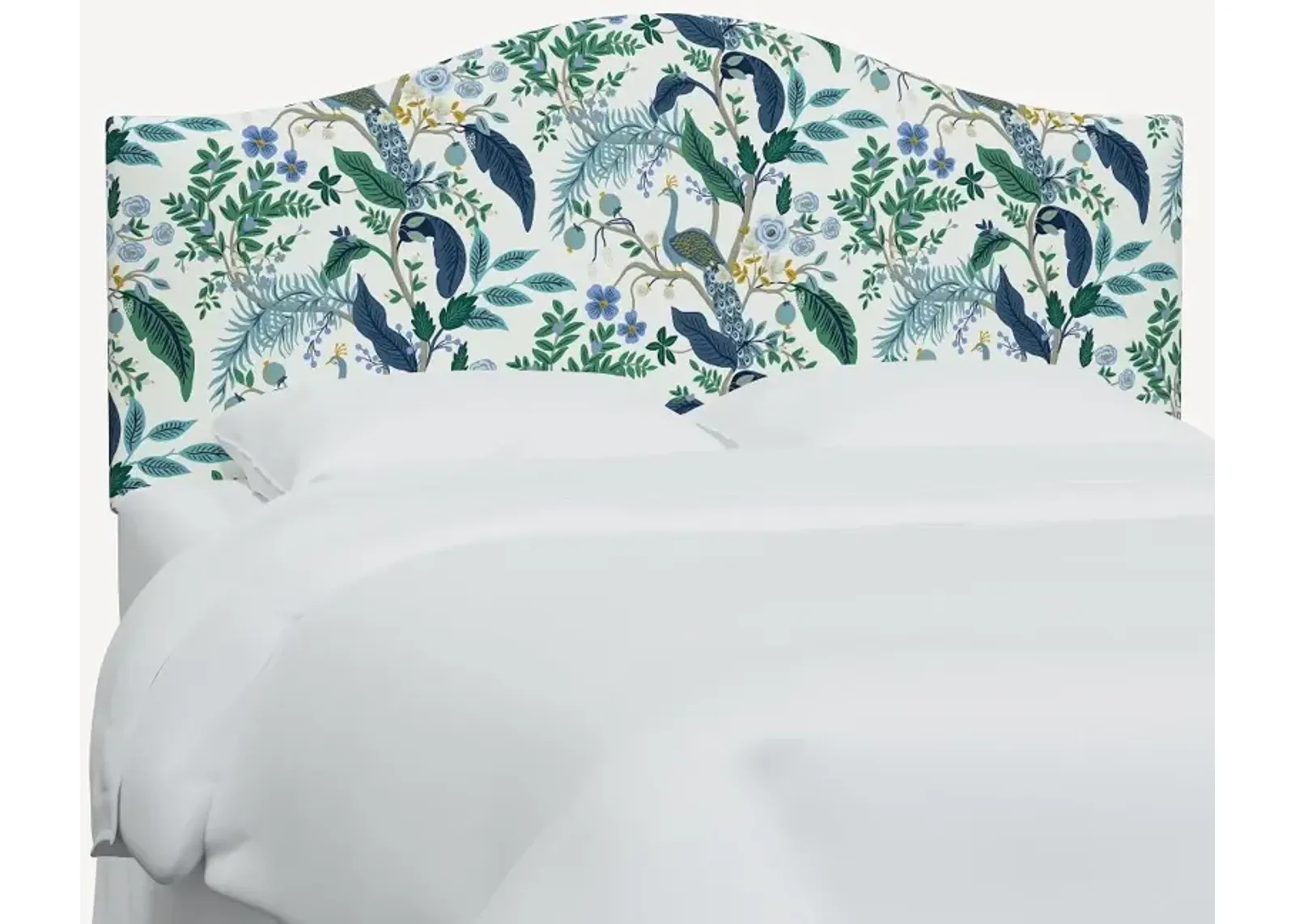 Rifle Paper Co Mayfair Blue Peacock Full Headboard