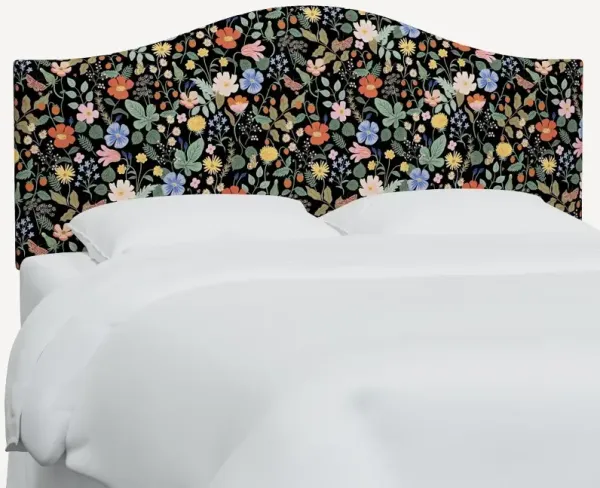 Rifle Paper Co Mayfair Black Strawberry Fields King Headboard