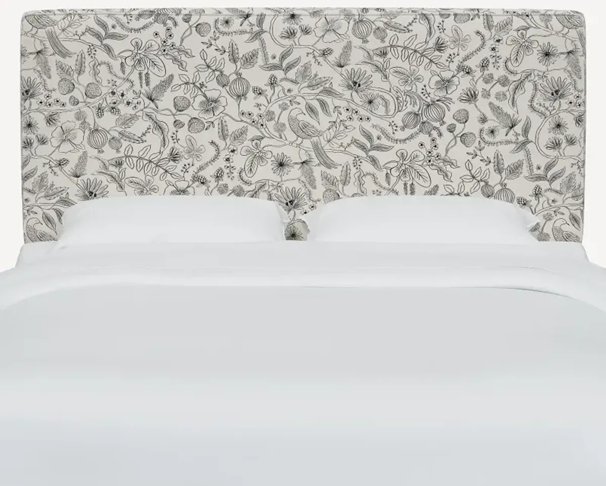 Rifle Paper Co Elly Aviary Cream & Black Full Headboard