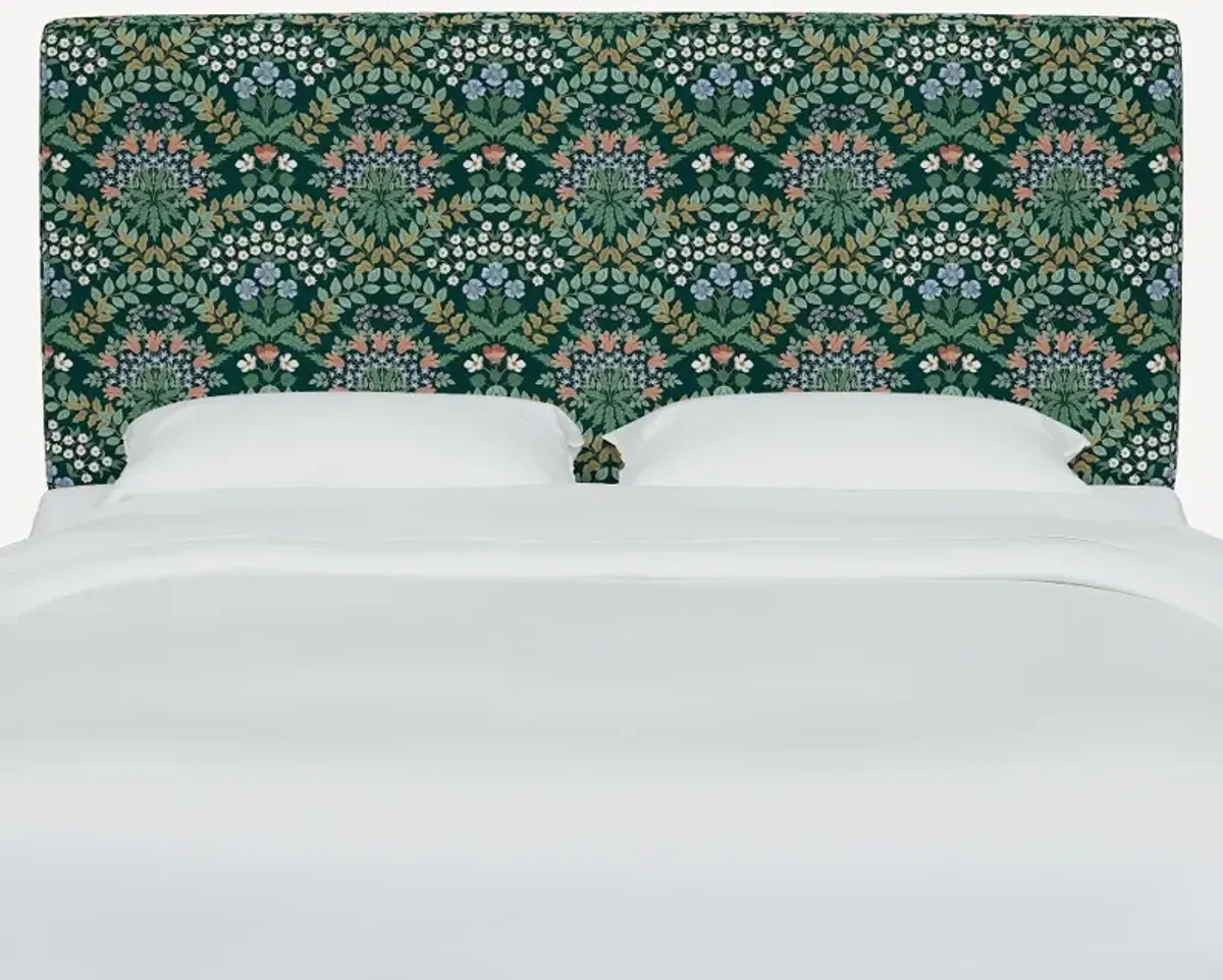 Rifle Paper Co Elly Bramble Emerald Cal-King Headboard