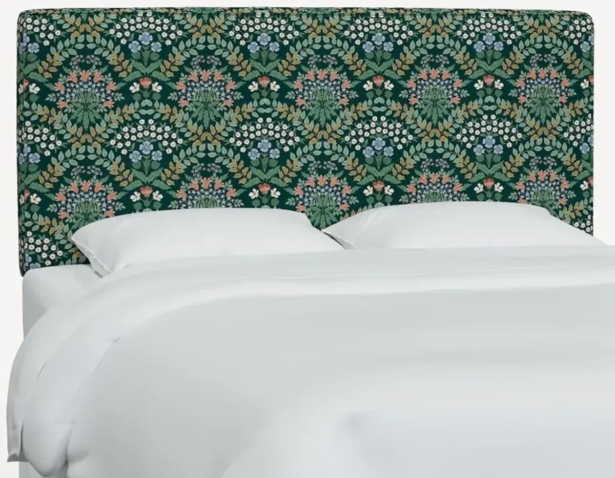 Rifle Paper Co Elly Bramble Emerald Cal-King Headboard