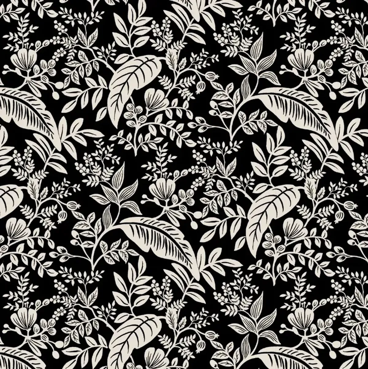 Rifle Paper Co Elly Canopy Black & Cream Cal-King Headboard