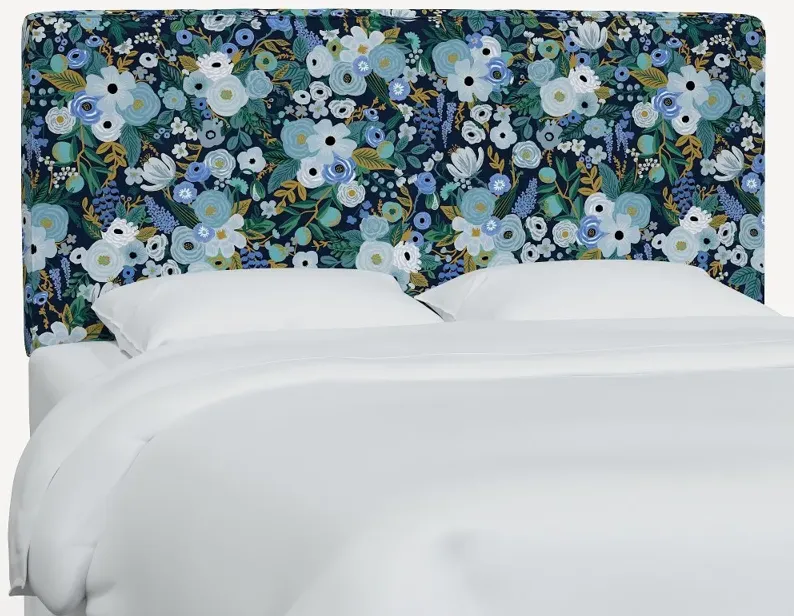 Rifle Paper Co Elly Garden Party Blue Queen Headboard