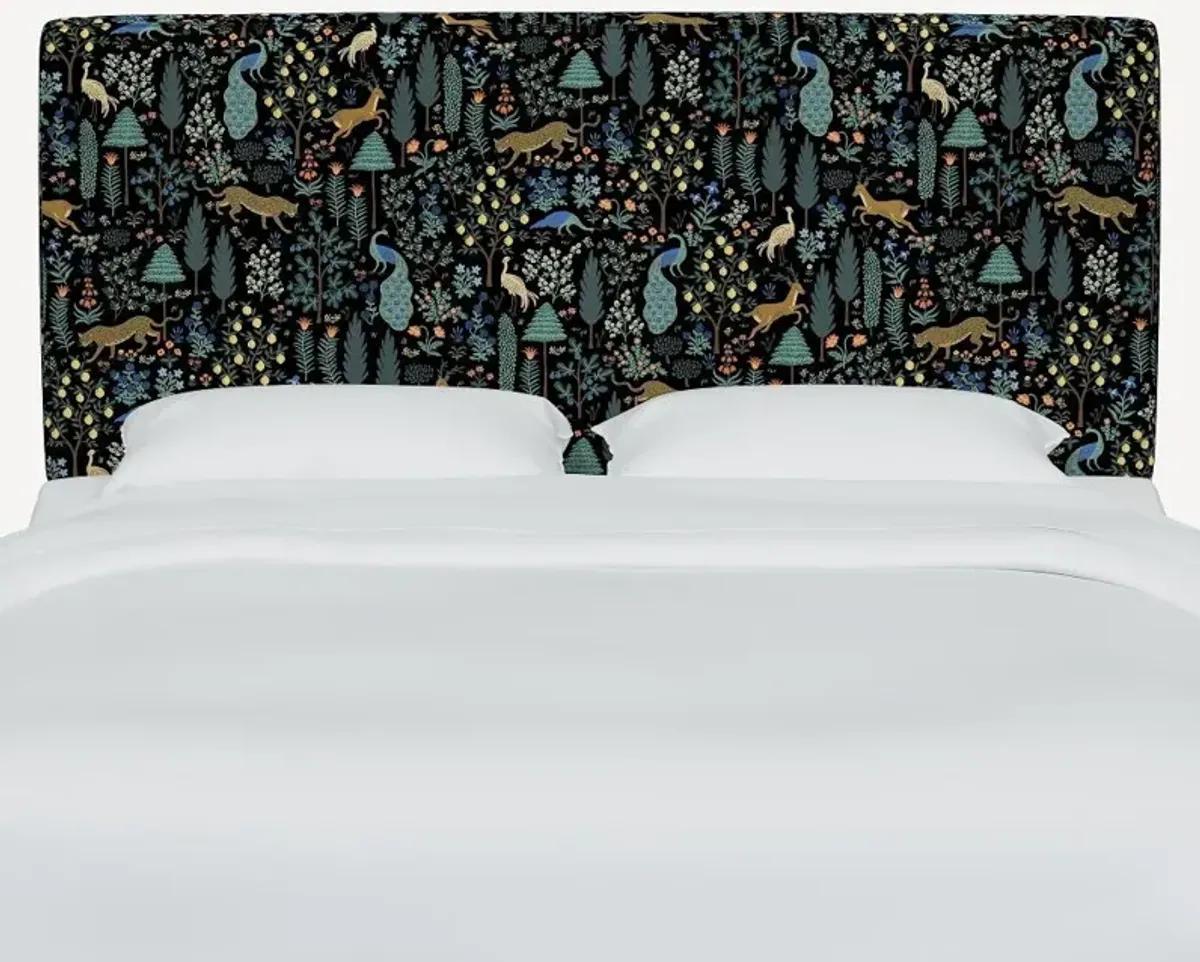 Rifle Paper Co Elly Menagerie Black Full Headboard